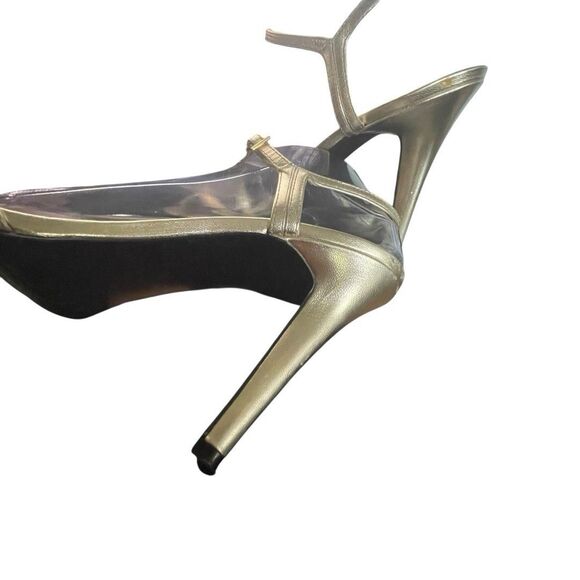 Lauren Ralph Lauren Womens Aela Ankle Strap Sandals Gold Leather Size 10B - Picture 6 of 11
